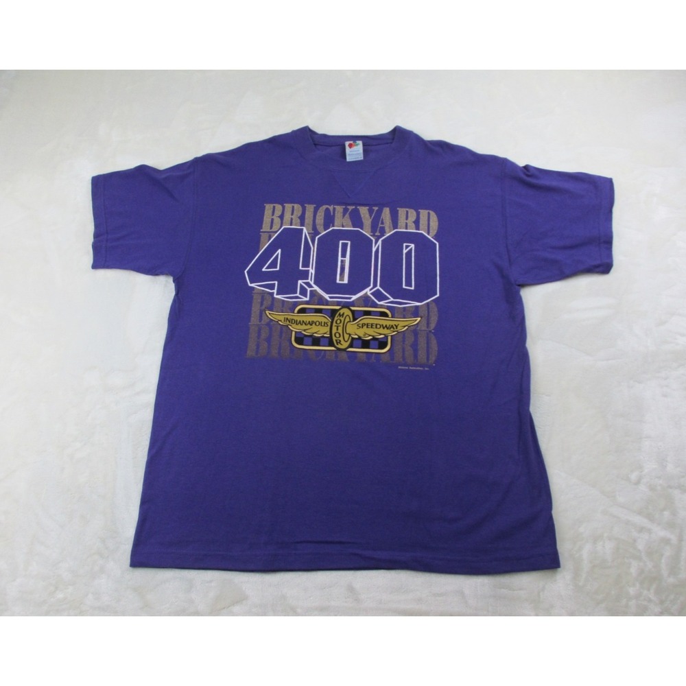 VINTAGE Brickyard 400 Shirt‎ Mens Extra Large Purple Indianapolis Motor Speedway
